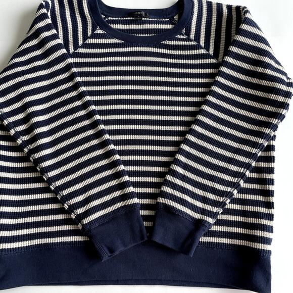 J.Crew Waffle Striped Sweatshirt Size M - Picture 8 of 16